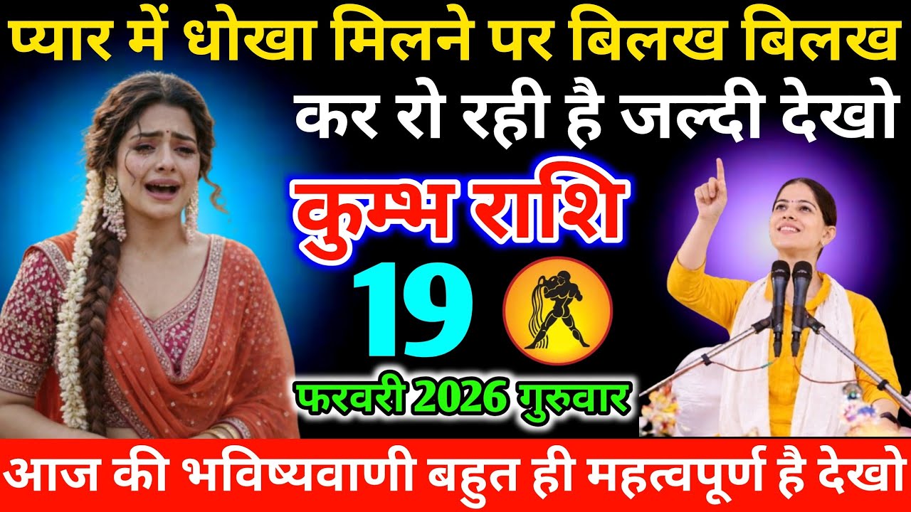 #कुम्भ प्यार में धोखा मिलने पर बिलख बिलख कर रो रही है जल्दी देखो 19 फरवरी 2026 गुरुवार   