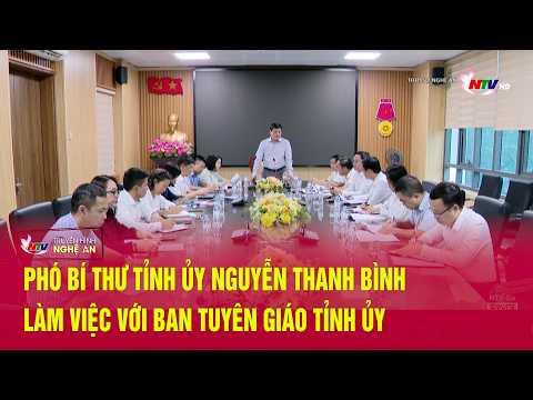 Deputy Secretary of the Provincial Party Committee Nguyen Thanh Binh works with the Provincial Pa...