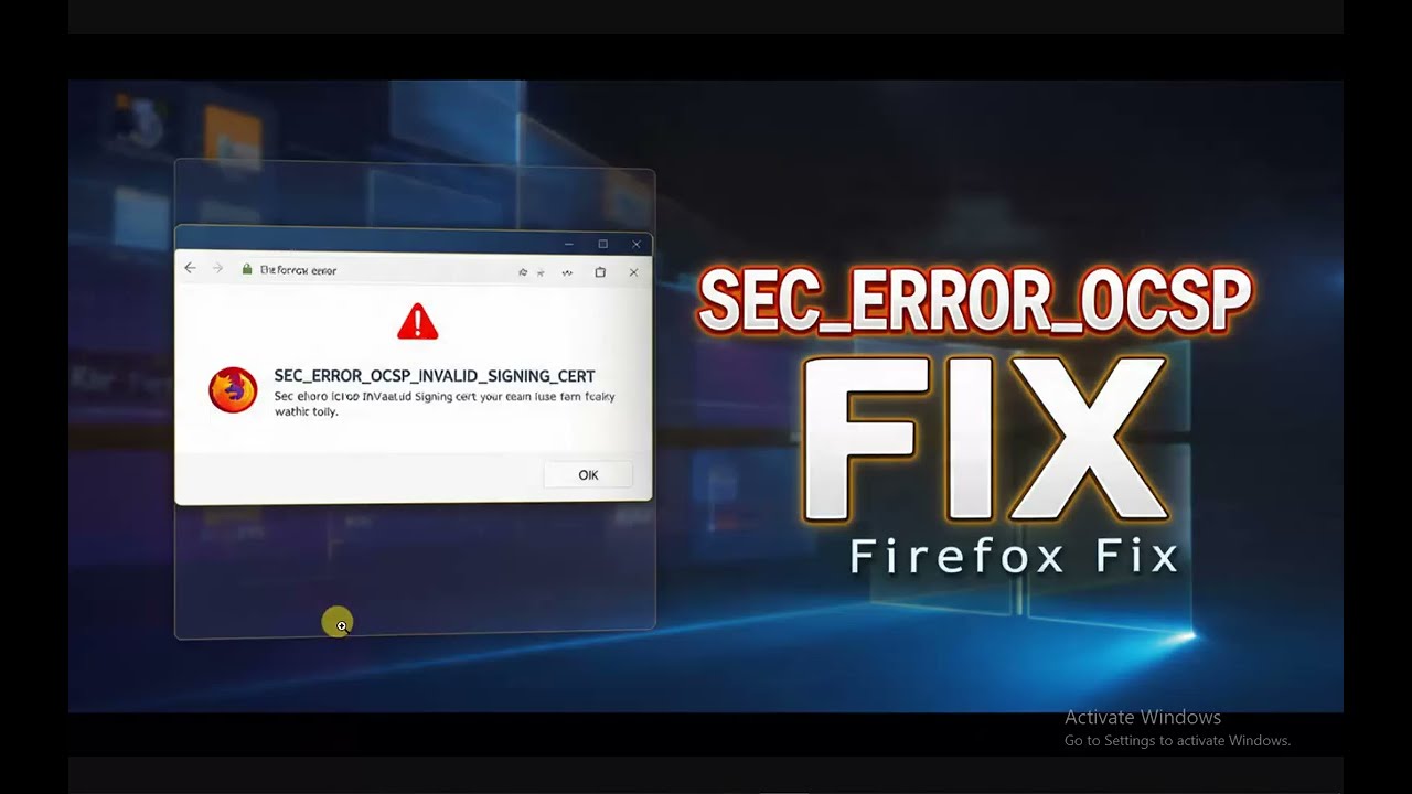 How to Fix SEC ERROR OCSP  INVALID SIGNING CERT Error on Firefox
