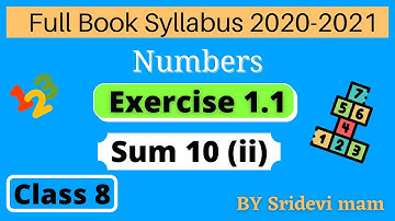 TN samacheer class 8 maths chapter 1 Numbers exercise 1.1 sum 10 - ii 8th std full book new syllabus