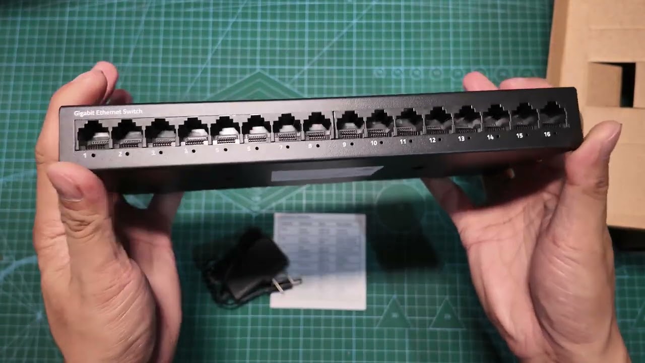 AMPCOM 16 Ports Network Switch Ethernet 1000Mbps Unboxing - ASMR
