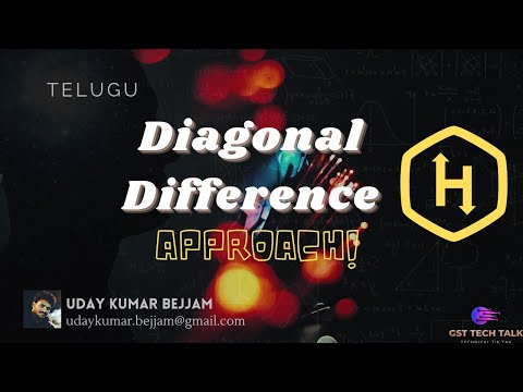 Hacker Rank Diagonal Difference  - Brute Force Approach (Telugu)