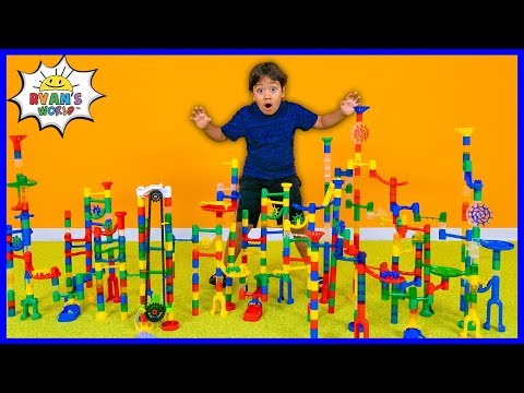 Marble Run Races Giant Set Build!!!!