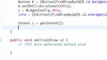 Android Developing Applications Tutorial 165 Setting up Widget Configuration Class