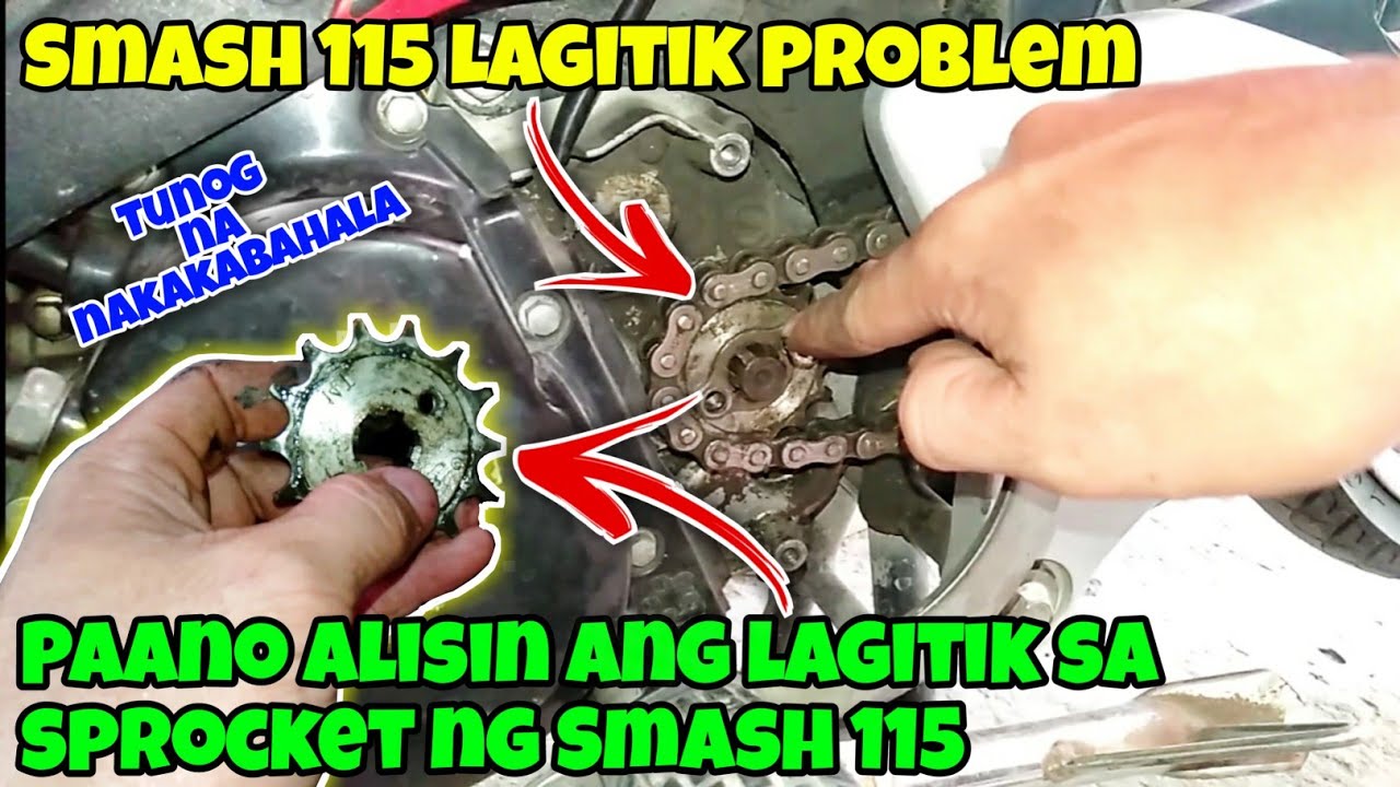 PAANO ALISIN ANG LAGITIK SA FRONT SPROCKET NG SMASH 115 | NAKABABAHALANG TUNOG SA SMASH 115