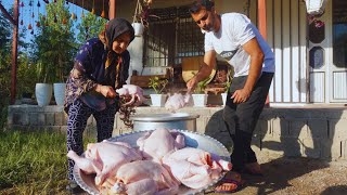 Making chicken the Iranian way،Akbar chicken and making local butter