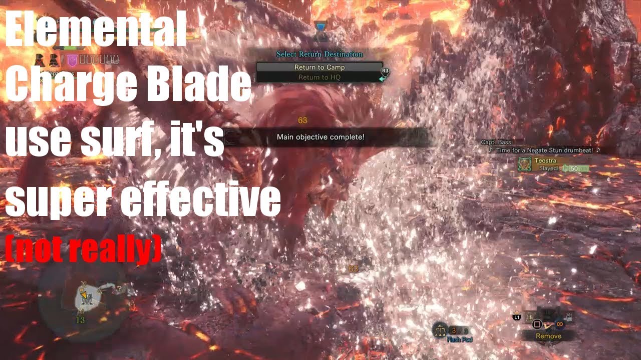 mhw-elemental-charge-blade-vs-teostra-youtube