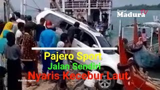 Pajero Sport Warna Putih Nyaris Kecebur Laut Talango Sumenep