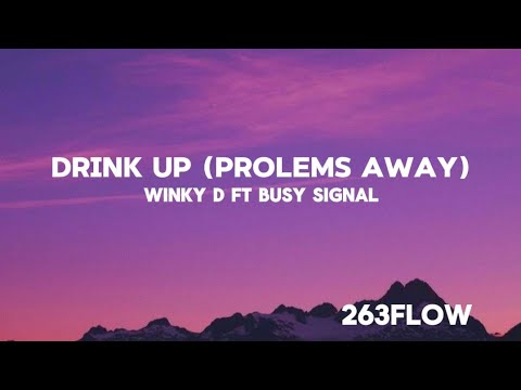 Winky D Ft Busy Signal DRINK UP Problems Away Lyrics Video 