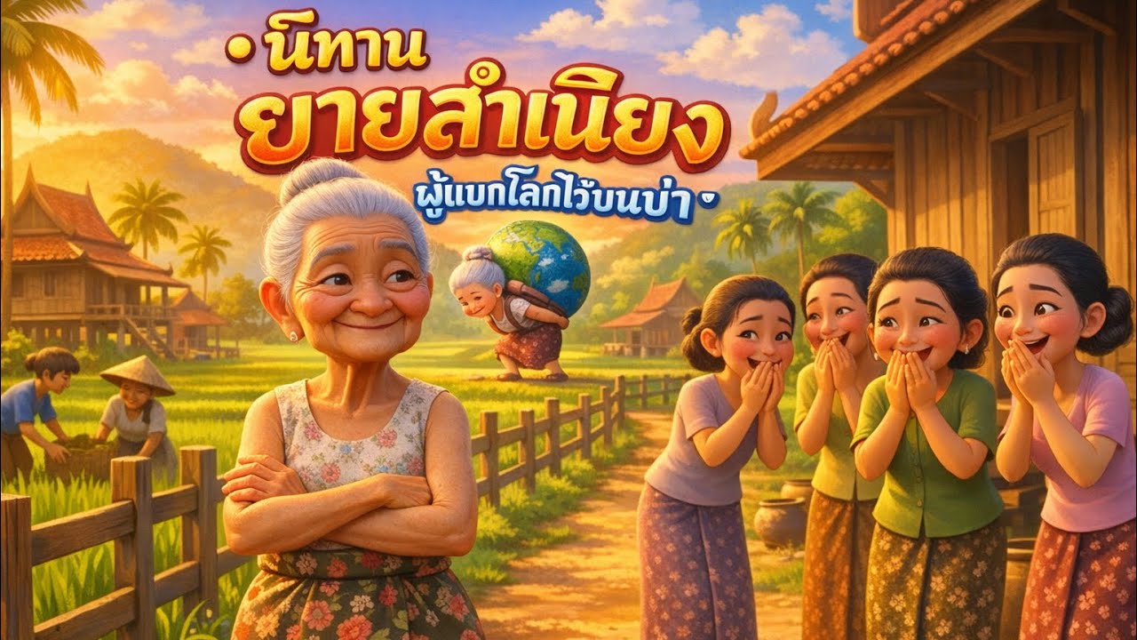 นิทาน☀️ ยายสำเนียง ผู้แบกโลกไว้บนบ่า ￼☀️ #นิทานก่อนนอน#ยายผู้แบกโลกไว้บนบ่า