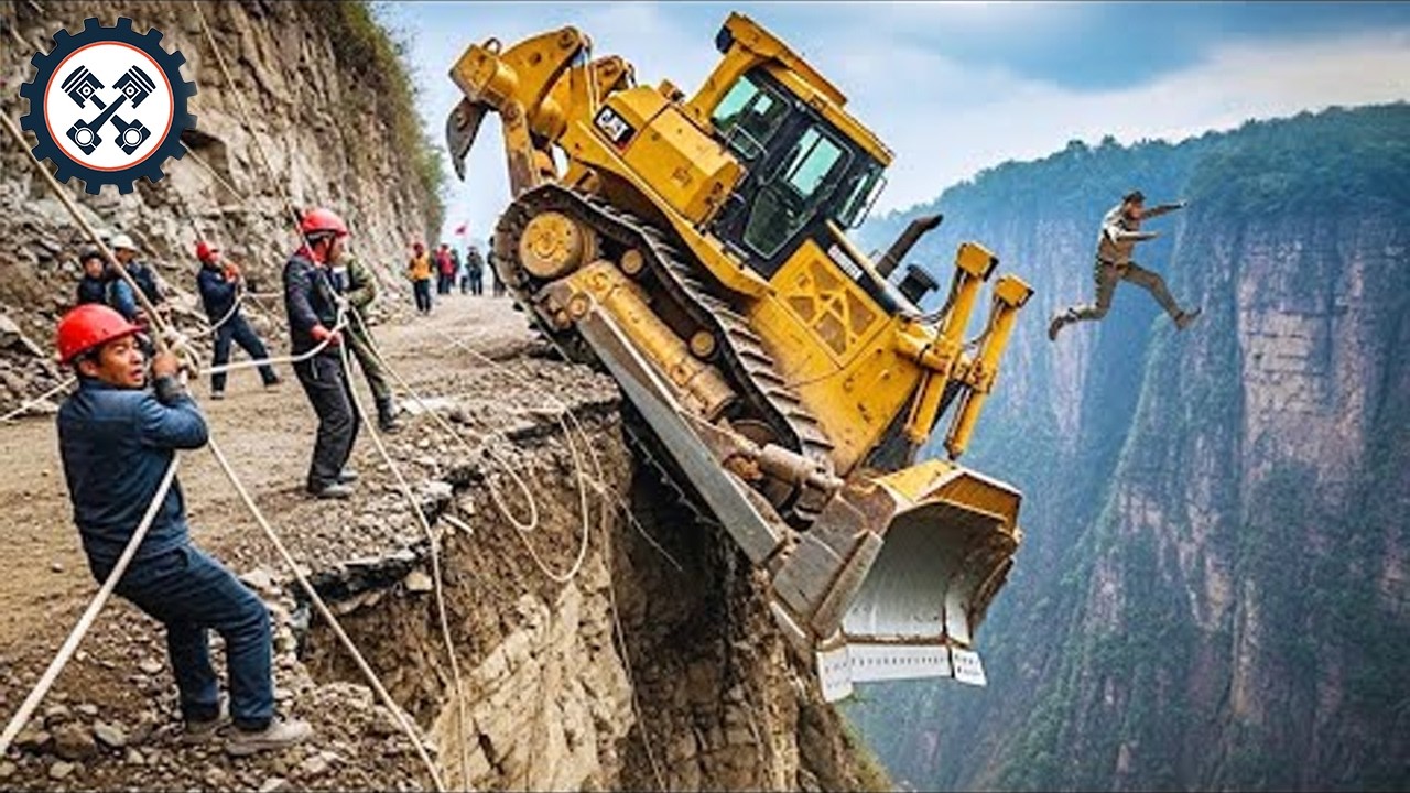 Потрясающие навыки оператора бульдозера, настолько невероятные, что можно подумать, будто они под...