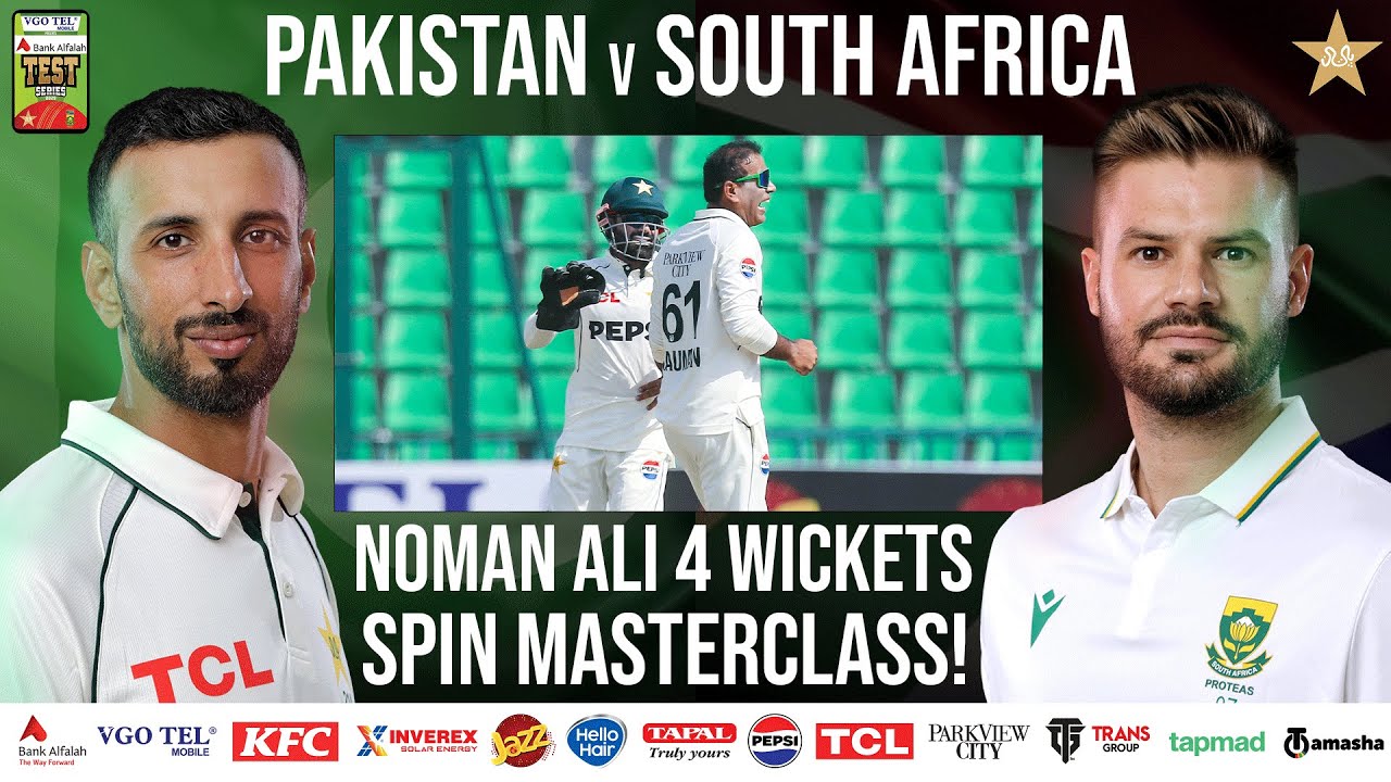 Noman Ali’s Fiery 4-Wicket Haul | PAK vs SA Test Series 2025 | 1st Test Day 2 | PCB | M2R1U
