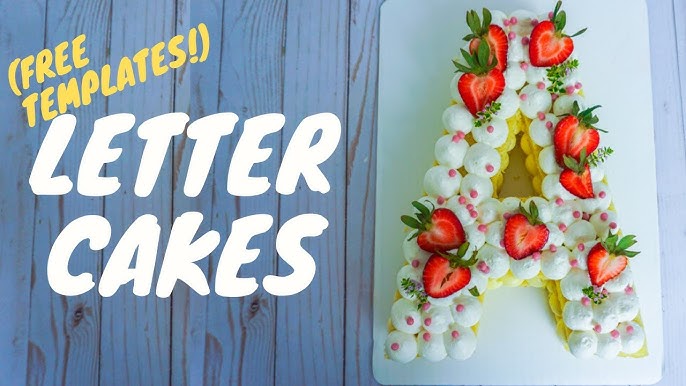 Letter Cake Tutorial | Cream Tarts | FREE Letter Templates - YouTube amazon-com-lacupella-calligraphy-cake-stencil-cursive-alphabet-letter-number-writing-1-5-inch-set-of-four-upper-and-lower-case-for-cake-wood-canvas-airbrush-art-and-craft-painting-arts