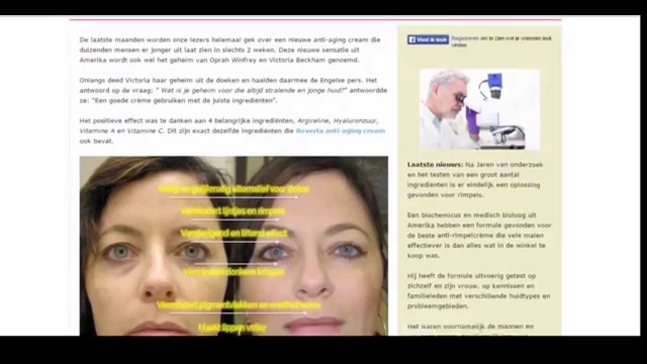 Reverta Anti Aging Cream Het Alternatief Voor Botox Youtube