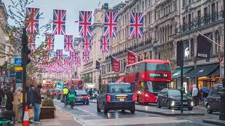 London Prepares for Coronation of King Charles 👑🇬🇧 Rainy UK Walking Tour in 4K