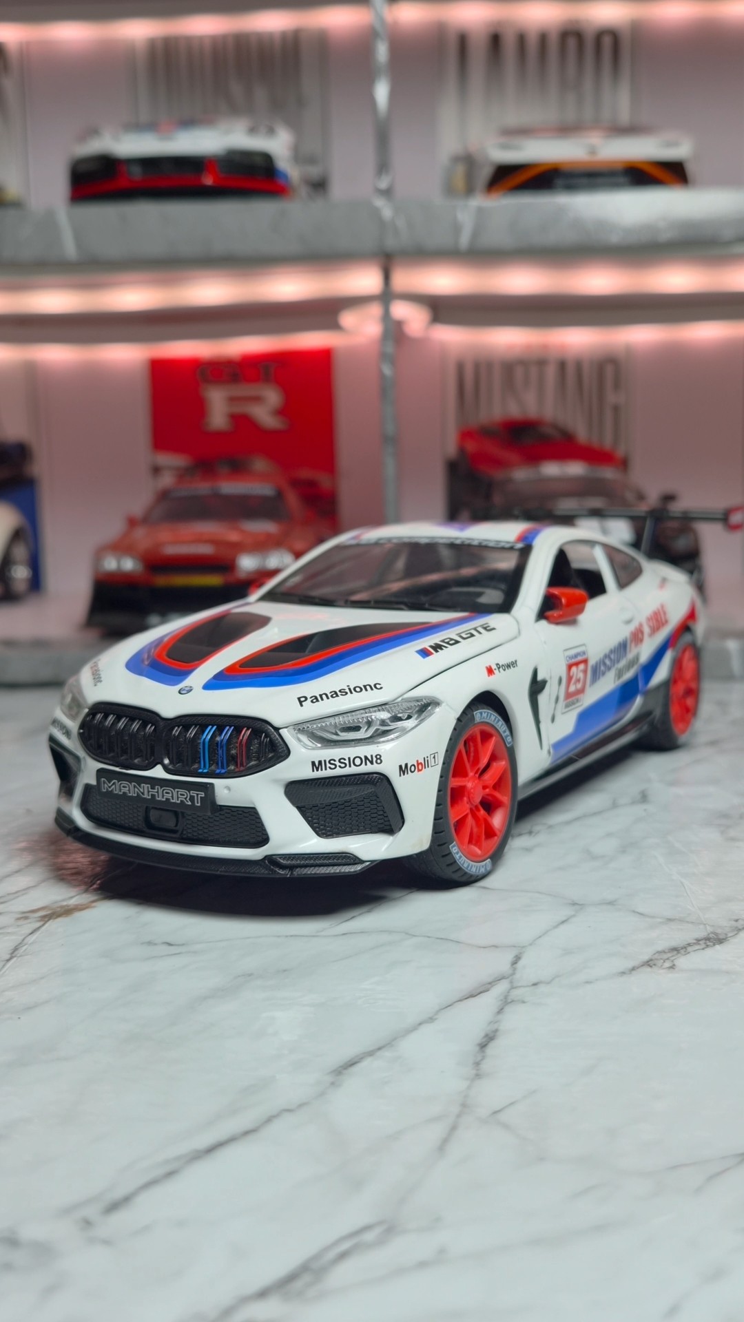BMW M8 GTE MiniAuto Diecast Modelcar Featuring Racing Decals and