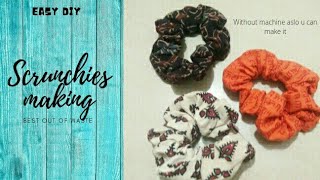 #scrunchies#fashionistasurekha Easy DIY cloth ruffle scrunchies making/tutorial