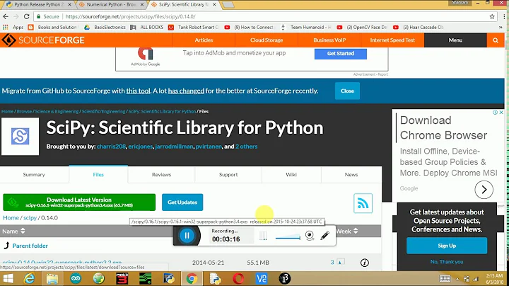 Lecture-1: OpenCv Install- Python-2.7.13, NumPy-1.8.1.0, Scipy-10.14.0, OpenCV-2.4.9