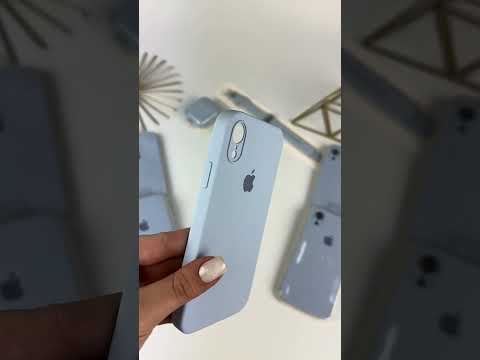 Силіконовий чохол для iPhone Xr з мікрофіброю і квадратними бортами. Блакитний (5), видео 1
