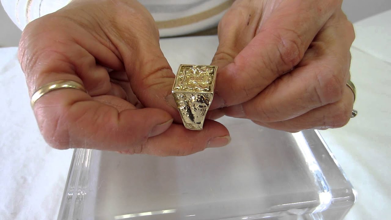 14 Kt Gold and Sterling Silver Judaica Rings Lions / Ten Commandments ...