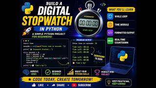 Build a Digital Stopwatch in Python ⏱️ | Python Mini Project #shorts