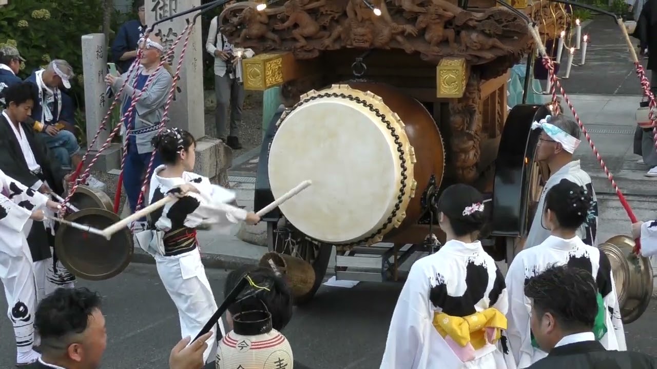 2025年　くわな石取祭　試楽　第八組　北桑名神社参拝　今北町