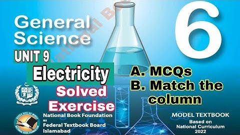 Class 6 Science Chapter 9 | Electricity |MCQs and Match the column | @ilmidarasgah