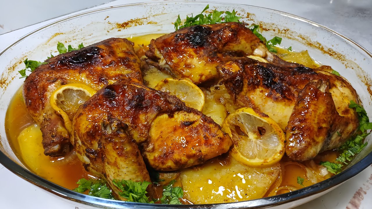 طريقة عمل صينيه البطاطس بالدجاج في الفرن|بتتبيله جميله هتخلي طعمها كانها مشوية علي الفحم