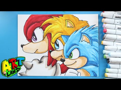 How to Draw SONIC KNUCKLES TAILS FACEOFF