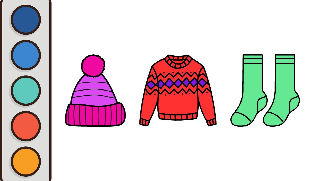 Winter Clothes Drawing Coloring For Kids Toddlers How To Draw winter-clothes-drawing-coloring-for-kids-toddlers-how-to-draw