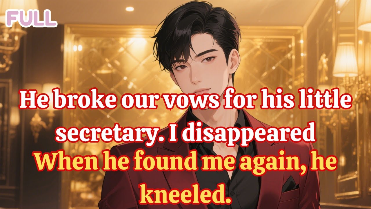 He broke our vows for his little secretary  I disappeared  When he found me again, he kneeled..