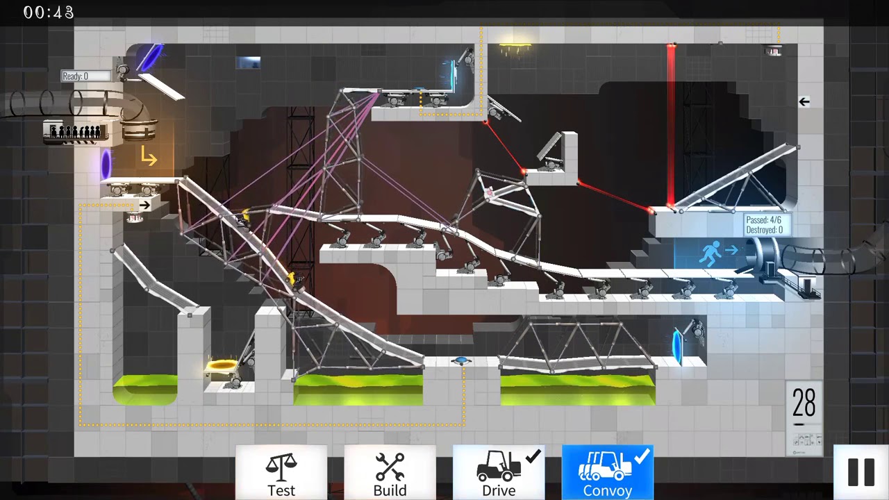 Bridge constructor portal LEVEL 28 SOLUTION AND SHORTCUT - YouTube