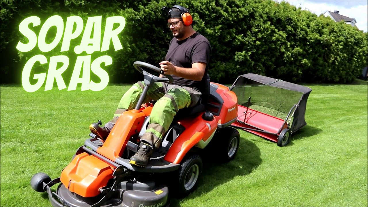 Sopar gräs med Husqvarna rider