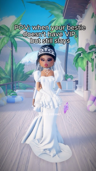 Does your bestie play DTI too?🤍Wedding Day Theme Outfit Idea (VIP & NO VIP) #dresstoimpress #trend