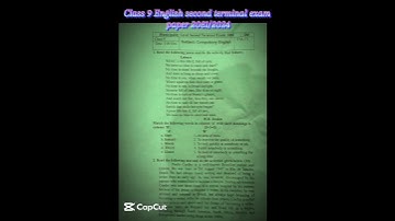 Class 9 English question paper second terminal exam paper 2081/2025 /sub: English