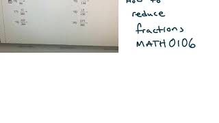 How to reduce fractions Math 0106
