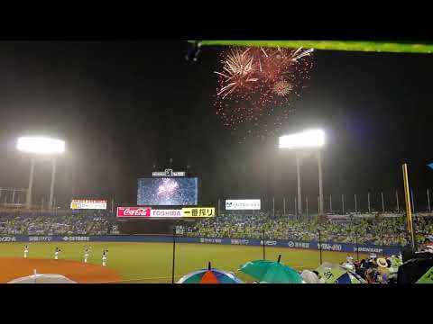 2018/8/7　神宮球場　雨の中の花火