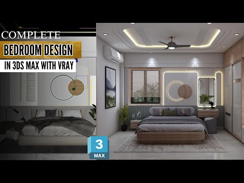 3DS Max Complete Bedroom Design with V-ray