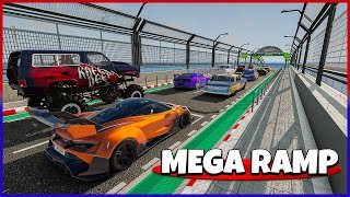 INSANE Mega Ramp Jump 🚀 | Can the Car Survive? | BeamNG.drive Extreme Physics screenshot 2