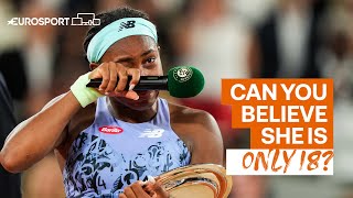 Coco Gauffs Cly Speech After 2022 Roland-Garros Final 2022 Roland Garros Eurosport Tennis