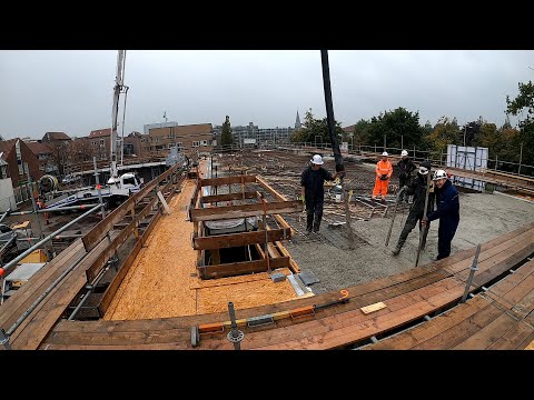 Timelap van het storten van een verdiepingsvloer  in Castricum.