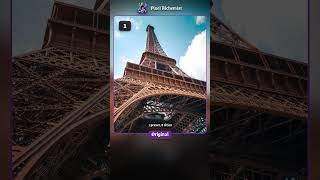 One preset on eight city photos: Holo Foil in one click