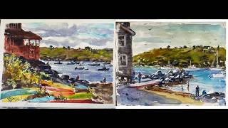 Two Days, Two Beaches, Two Watercolors
