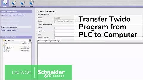 Transferring Twido Project Files from PLC to Workstation | Schneider Electric
