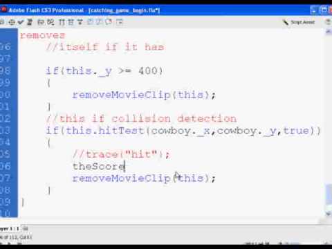 Flash Catching Game -collision detection Part 2