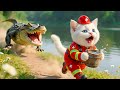 Kitten and Mom Stop Crocodile to Rescue Animal | Cat Videos AI Heartwarming Story