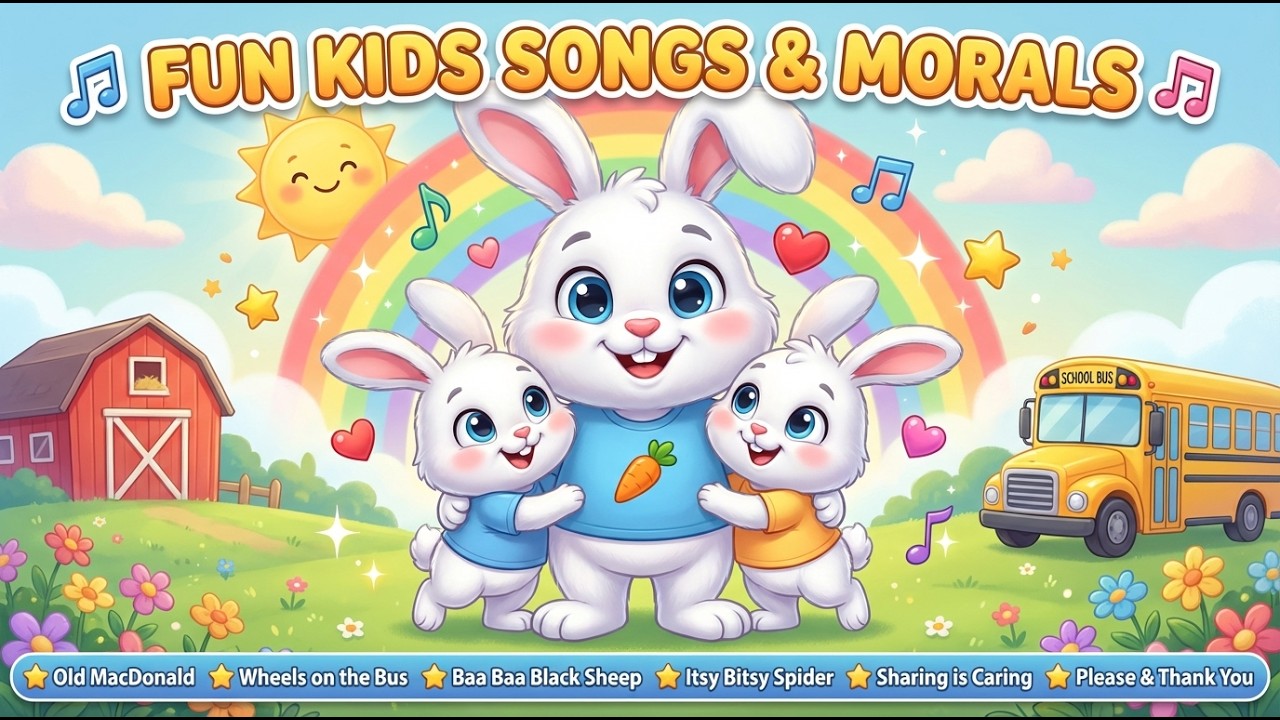 Top Nursery Rhymes & Moral Songs for Kids | Bunty the Bunny Compilation | Fun Learning Songs