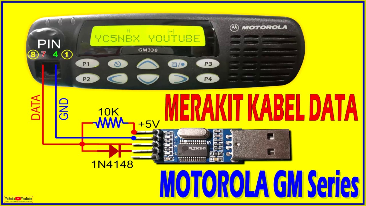 MERAKIT KABEL DATA MOTOROLA GM338 - CDM1550 - YouTube