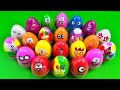 Rainbow eggs cleaning dirty colors numberblocks colourblocks alphablocks with clay coloring asmr