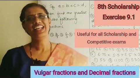 8 Scholarship, How to solve exercise 9.1 ,Navneet, Fractions  for Competitive and Scholarship Exams